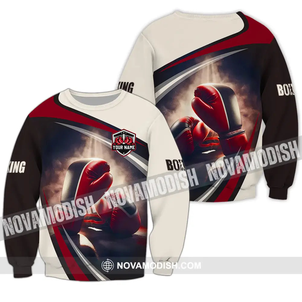 Unisex Shirt - Custom Text Shirt Boxing Long Sleeve / S T-shirt
