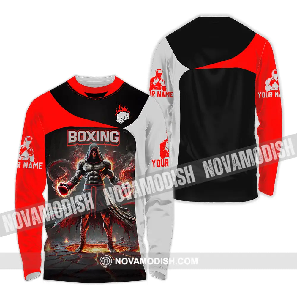 Unisex Shirt - Custom Text Boxing Long Sleeve / S T-Shirt