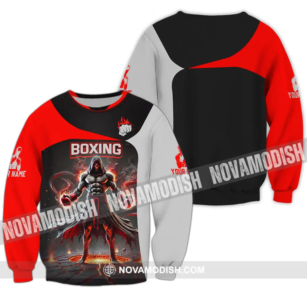 Unisex Shirt - Custom Text Boxing Long Sleeve / S T-Shirt