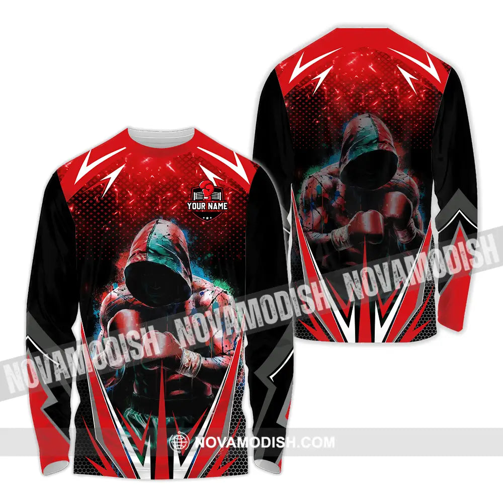 Unisex Shirt - Custom Text Shirt Boxing Shirt Long Sleeve Shirt / S T-shirt