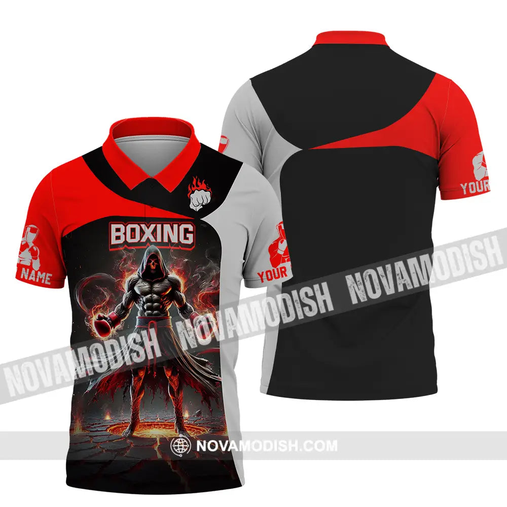 Unisex Shirt - Custom Text Boxing Polo / S T-Shirt