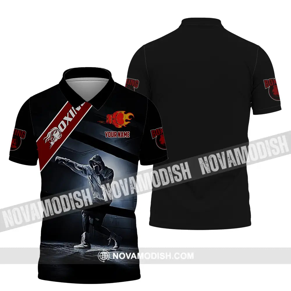 Unisex Shirt - Custom Text Shirt Boxing Polo Shirt / S T-shirt