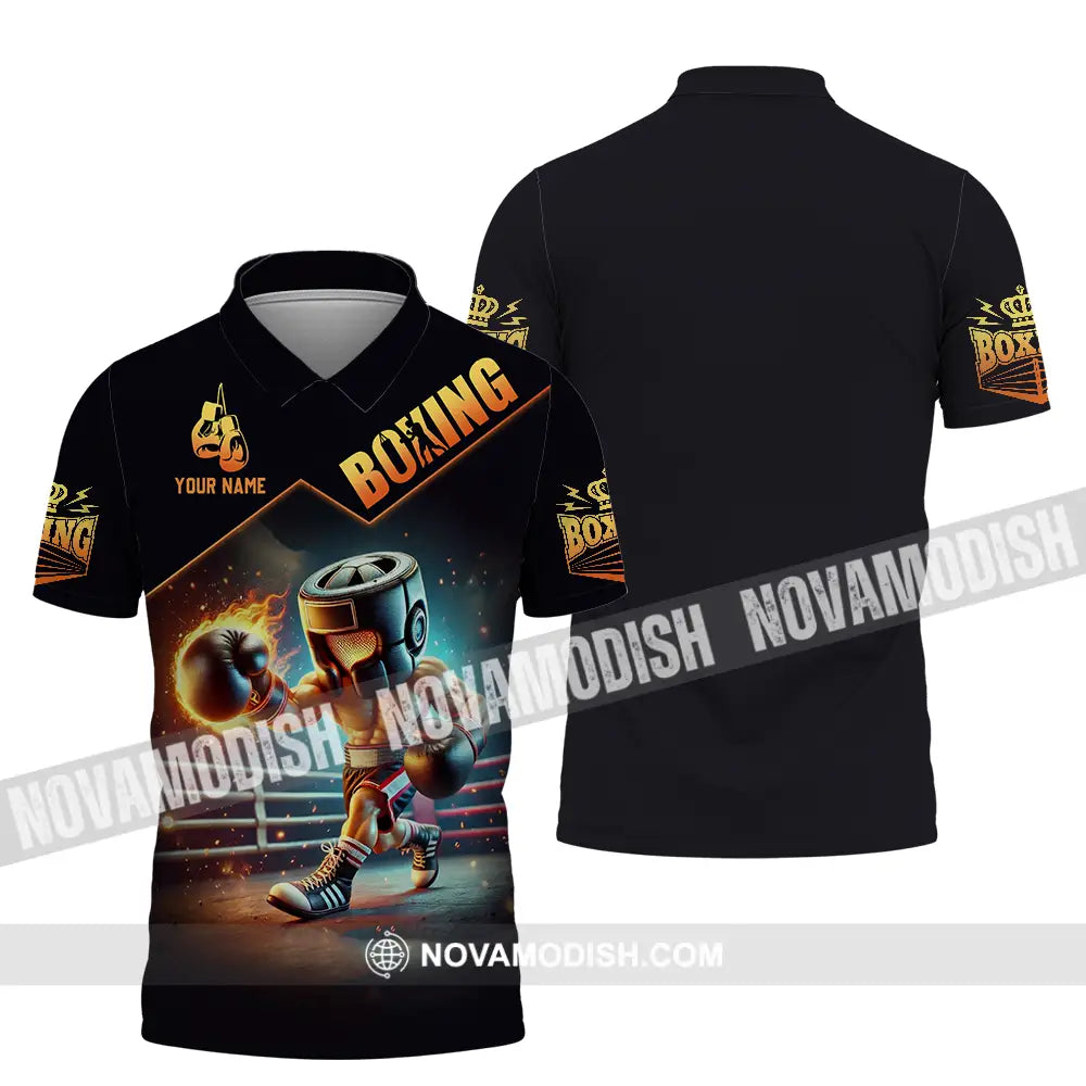 Unisex Shirt - Custom Text Boxing Polo / S T-Shirt