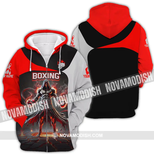 Unisex Shirt - Custom Text Boxing Zipper Hoodie / S T-Shirt