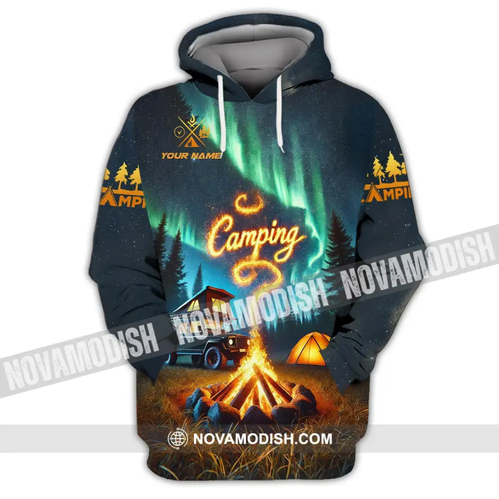 Unisex Shirt - Custom Text Camping Hoodie / S T-Shirt