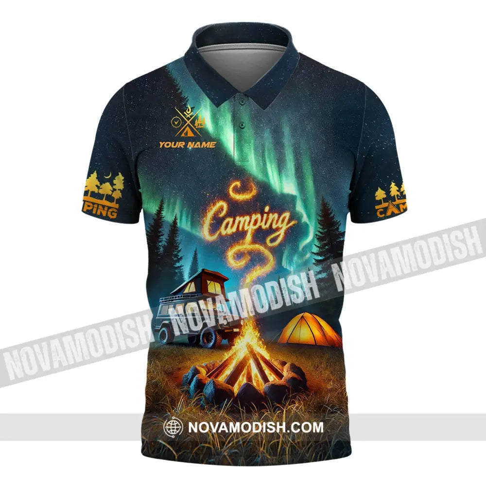 Unisex Shirt - Custom Text Camping Polo / S T-Shirt