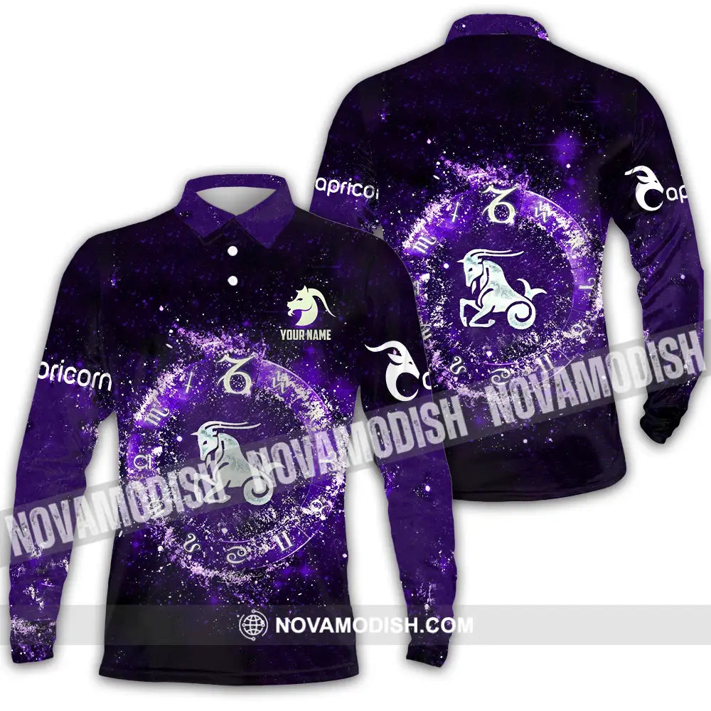 Unisex Shirt - Custom Text Shirt Capricorn Long Sleeve Polo / S T-shirt