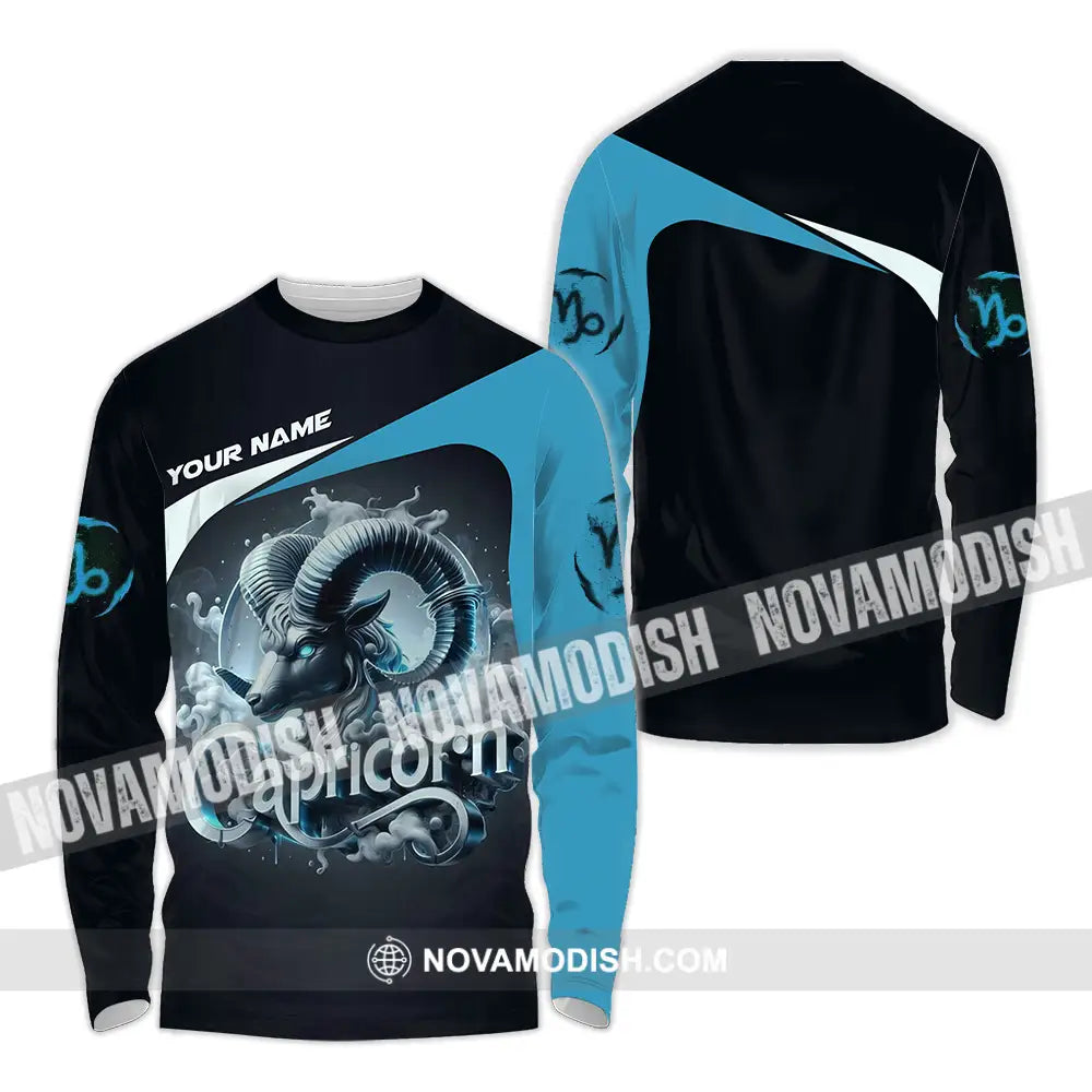 Unisex Shirt - Custom Text Shirt Capricorn Long Sleeve Shirt / S T-shirt