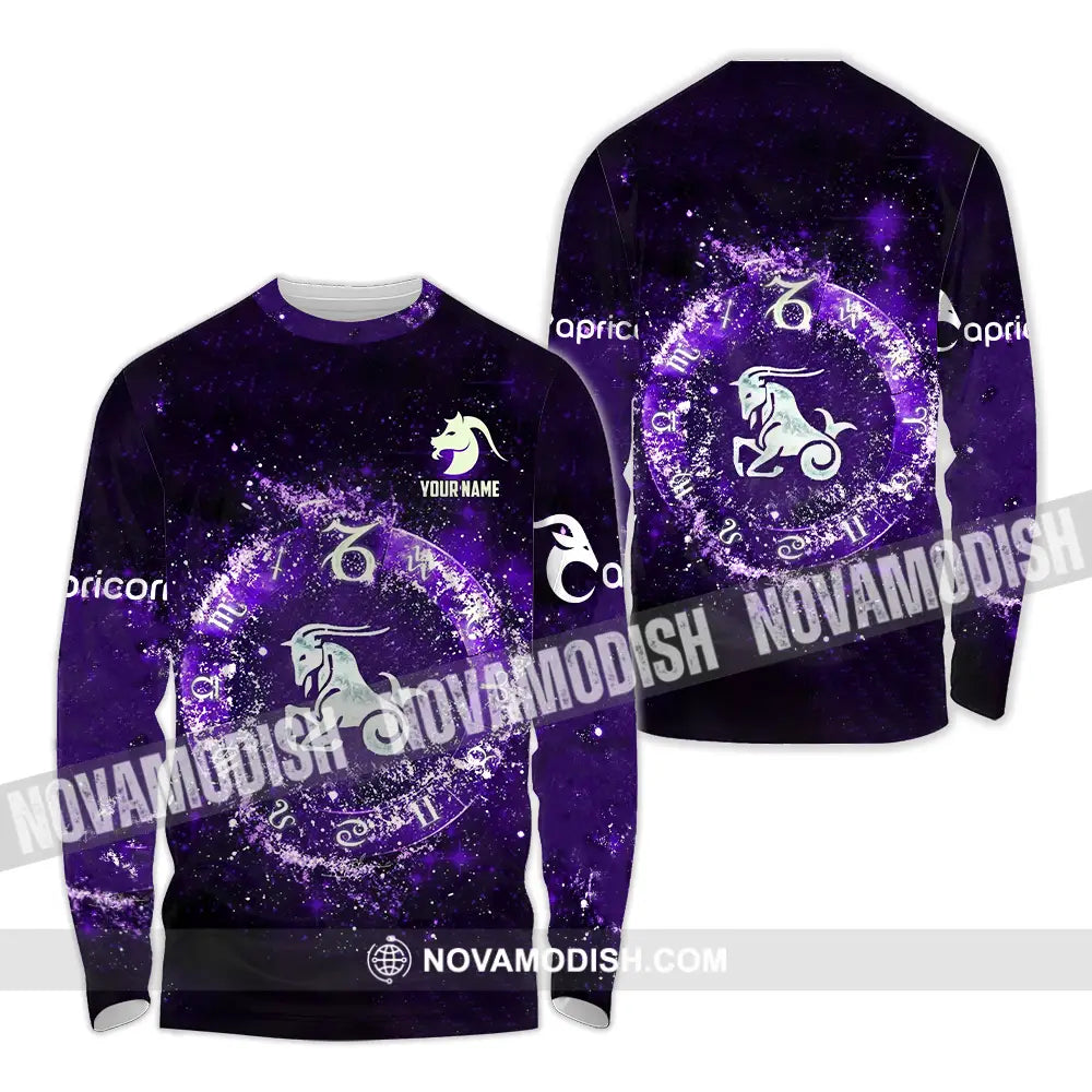 Unisex Shirt - Custom Text Shirt Capricorn Long Sleeve Shirt / S T-shirt