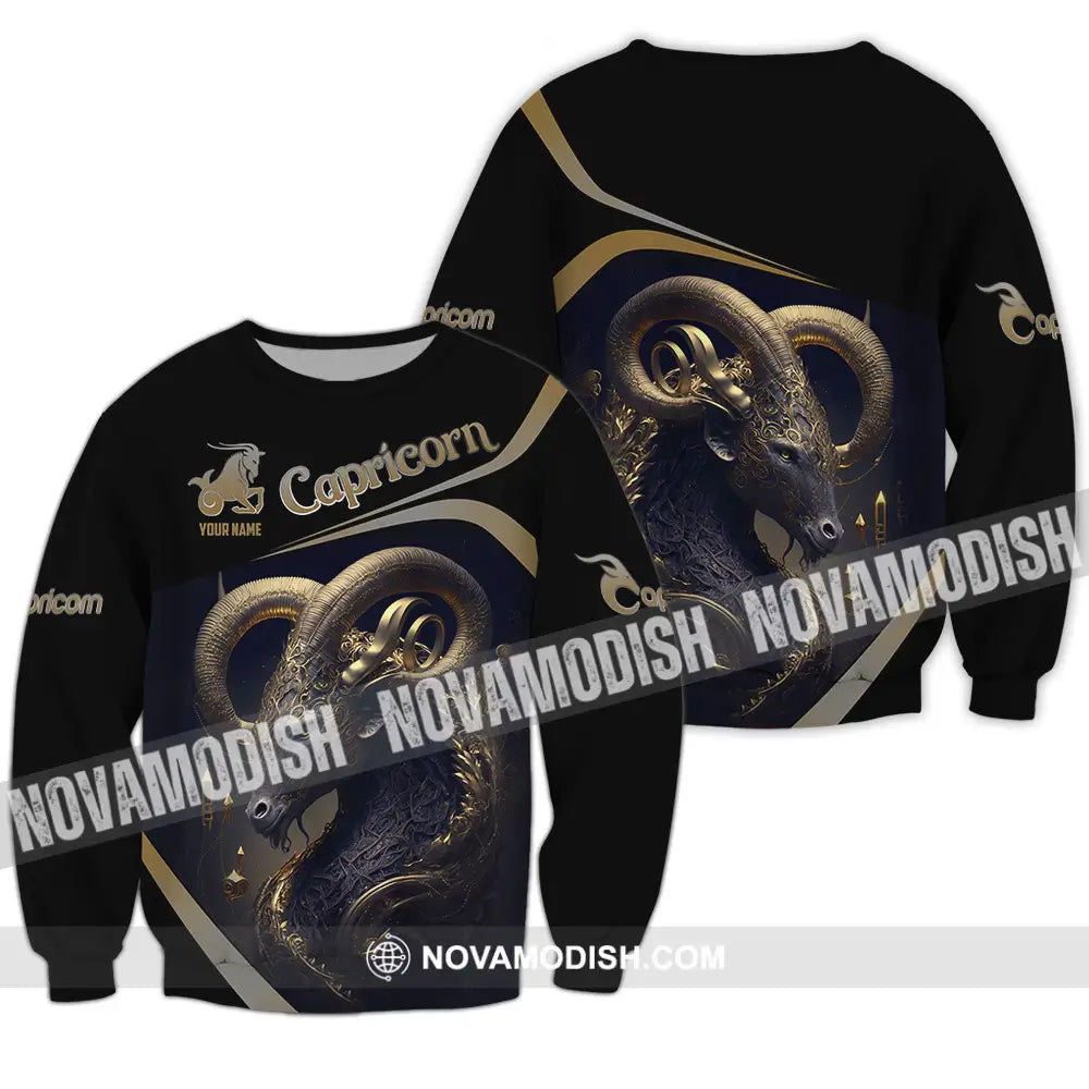 Unisex Shirt - Custom Text Shirt Capricorn Long Sleeve / S T-shirt