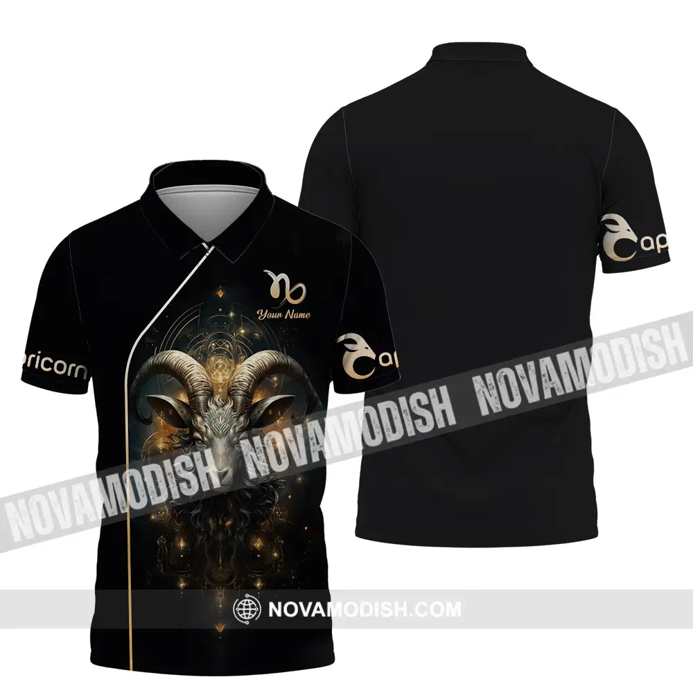 Unisex Shirt - Custom Text Shirt Capricorn Polo Shirt / S T-shirt