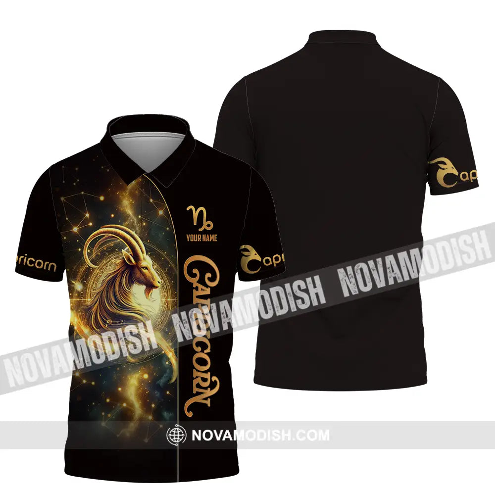 Unisex Shirt - Custom Text Shirt Capricorn Polo Shirt / S T-shirt