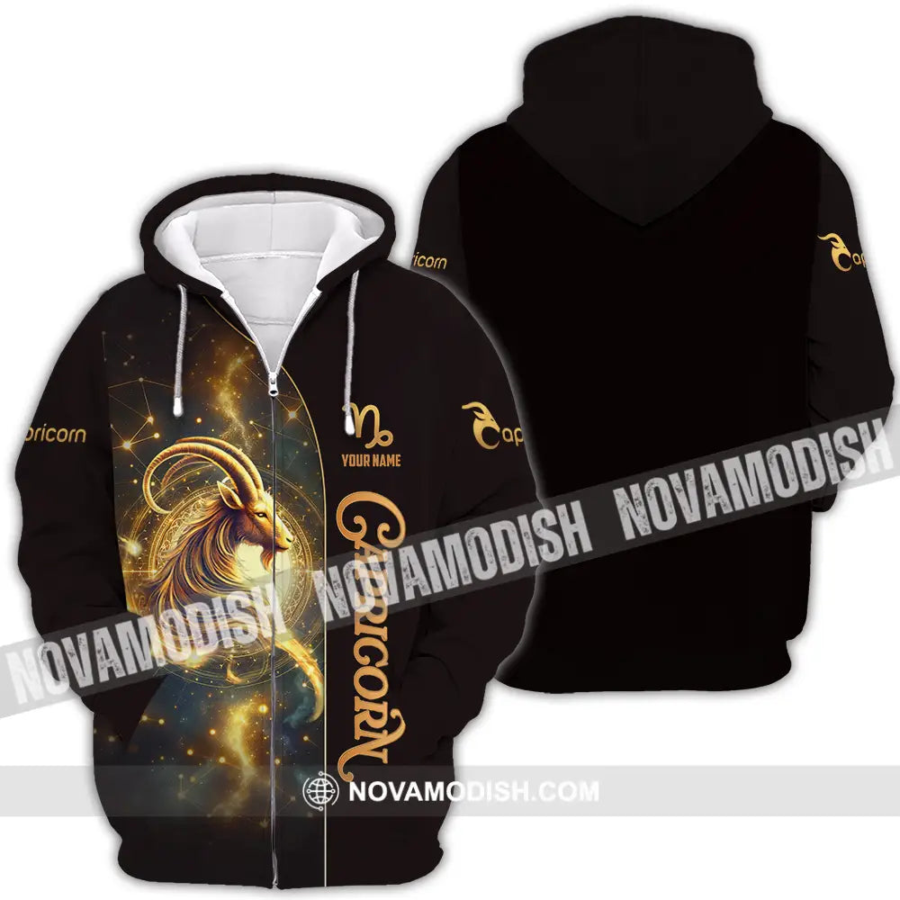 Unisex Shirt - Custom Text Shirt Capricorn Zipper Hoodie / S T-shirt
