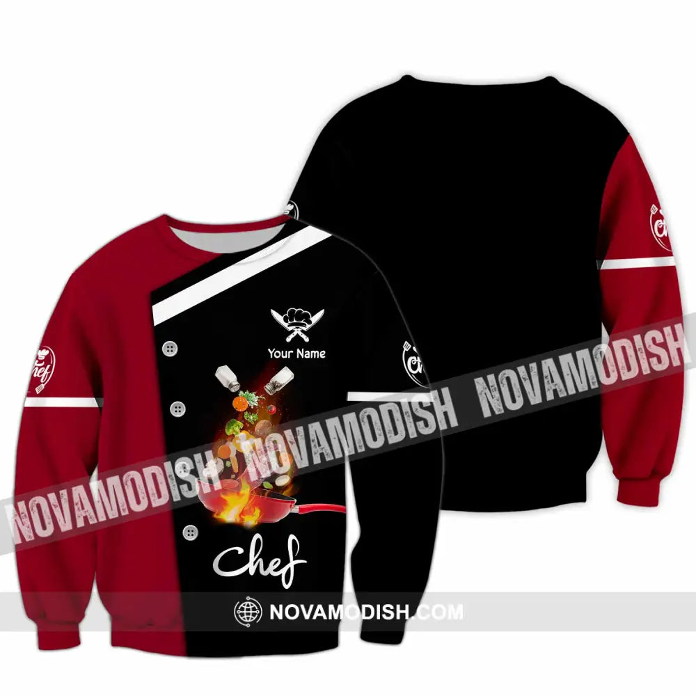 Unisex Shirt - Custom Text Shirt Chef Shirt Long Sleeve / S T-shirt