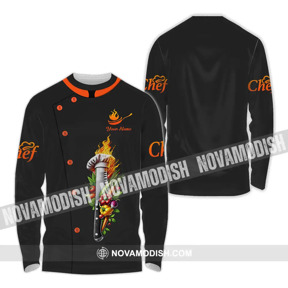 Unisex Shirt - Custom Text Shirt Chef Long Sleeve Shirt / S T-shirt