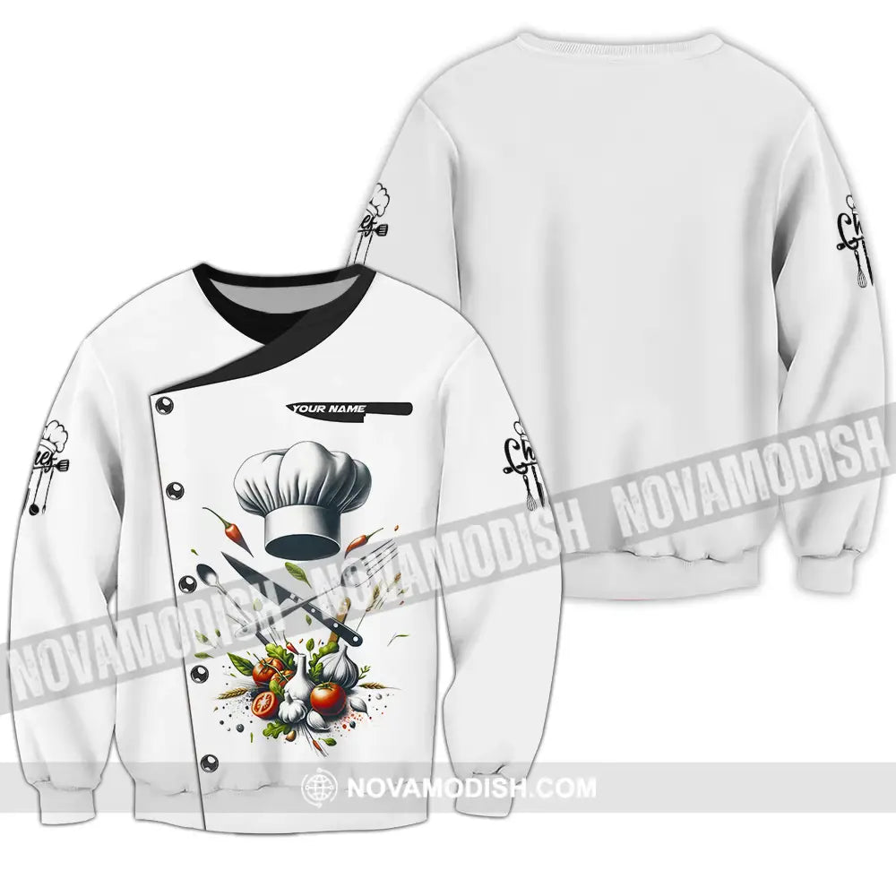 Unisex Shirt - Custom Text Chef Shirt Long Sleeve / S T-shirt