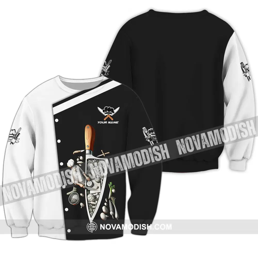 Unisex Shirt - Custom Text Chef Shirt Long Sleeve / S T-shirt