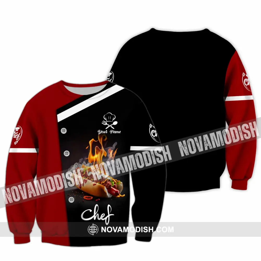 Unisex Shirt - Custom Text Shirt Chef Shirt Long Sleeve / S T-shirt