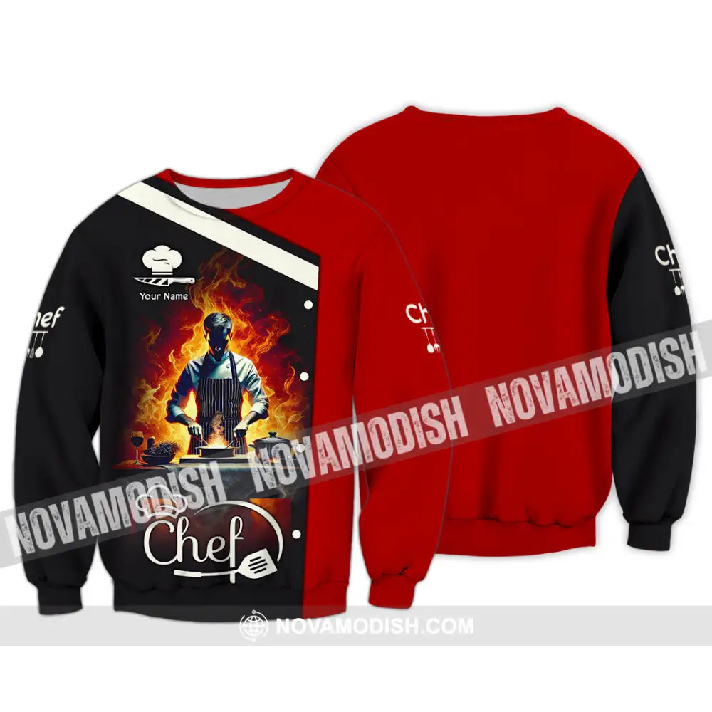 Unisex Shirt - Custom Text Shirt Chef Shirt Long Sleeve / S T-shirt