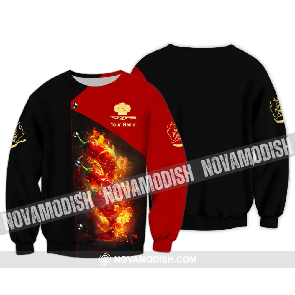 Unisex Shirt - Custom Text Shirt Chef Shirt Long Sleeve / S T-shirt