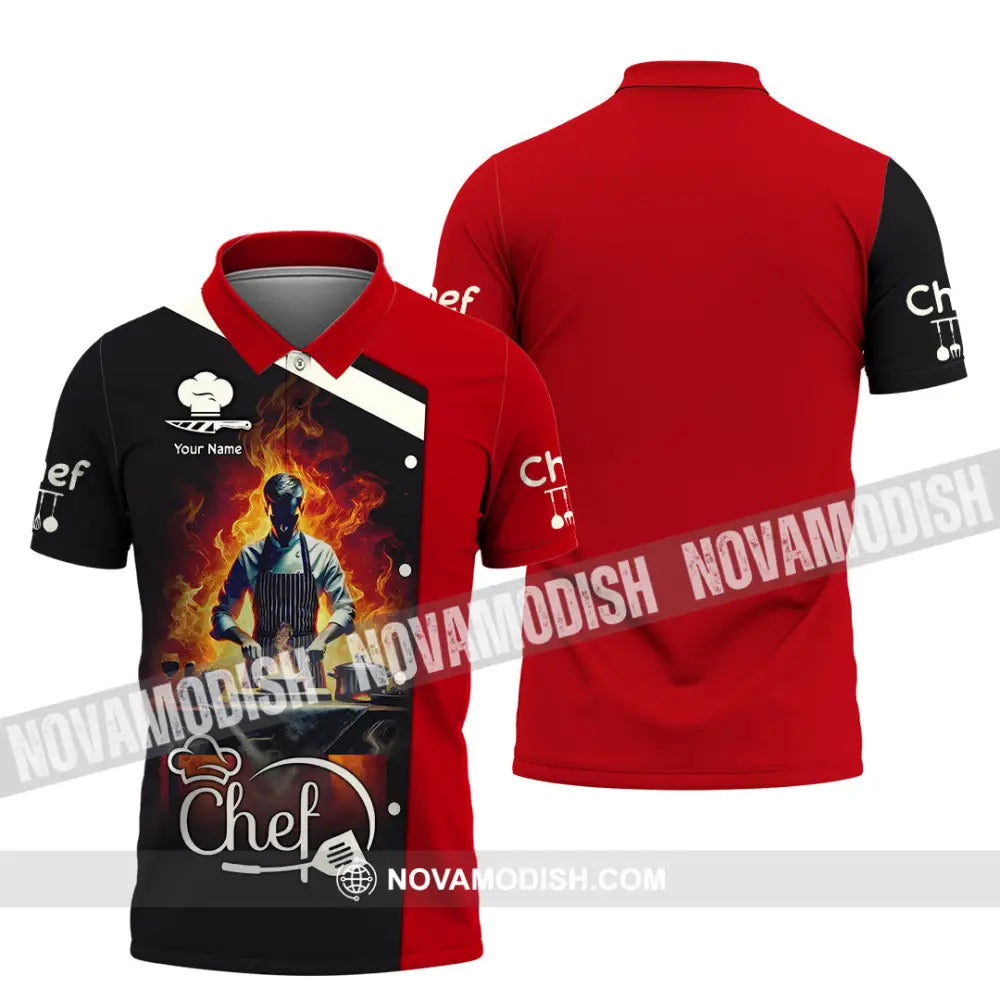Unisex Shirt - Custom Text Shirt Chef Shirt Polo Shirt / S T-shirt