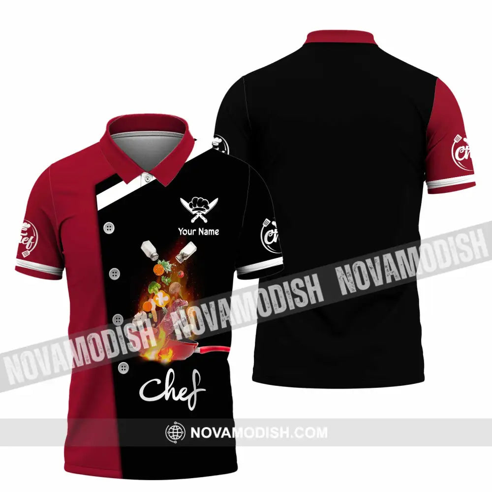 Unisex Shirt - Custom Text Shirt Chef Shirt Polo Shirt / S T-shirt