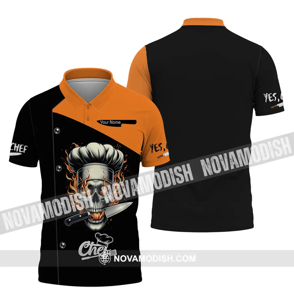 Unisex Shirt - Custom Text Chef Shirt Polo Shirt / S T-shirt