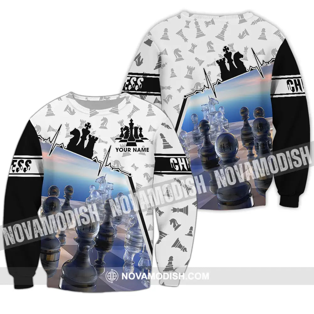 Unisex Shirt - Custom Text Shirt Chess Long Sleeve / S T-shirt