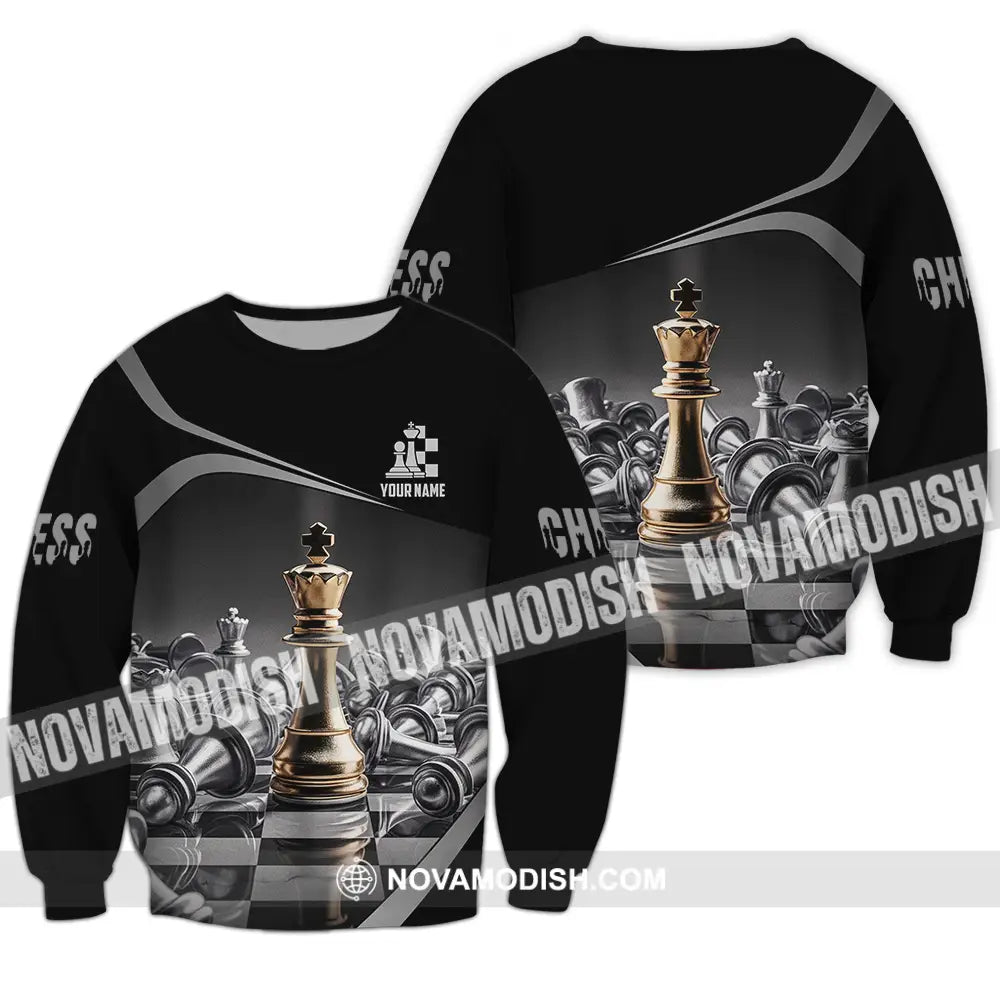 Unisex Shirt - Custom Text Shirt Chess Long Sleeve / S T-shirt