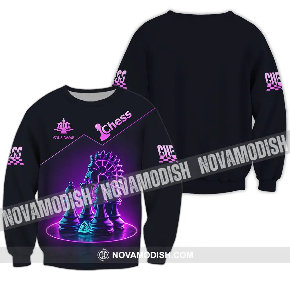Unisex Shirt - Custom Text Shirt Chess Long Sleeve / S T-shirt