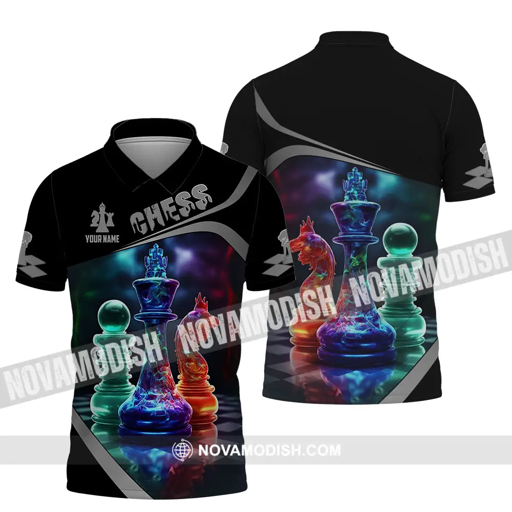 Unisex Shirt - Custom Text Shirt Chess Polo Shirt / S T-shirt
