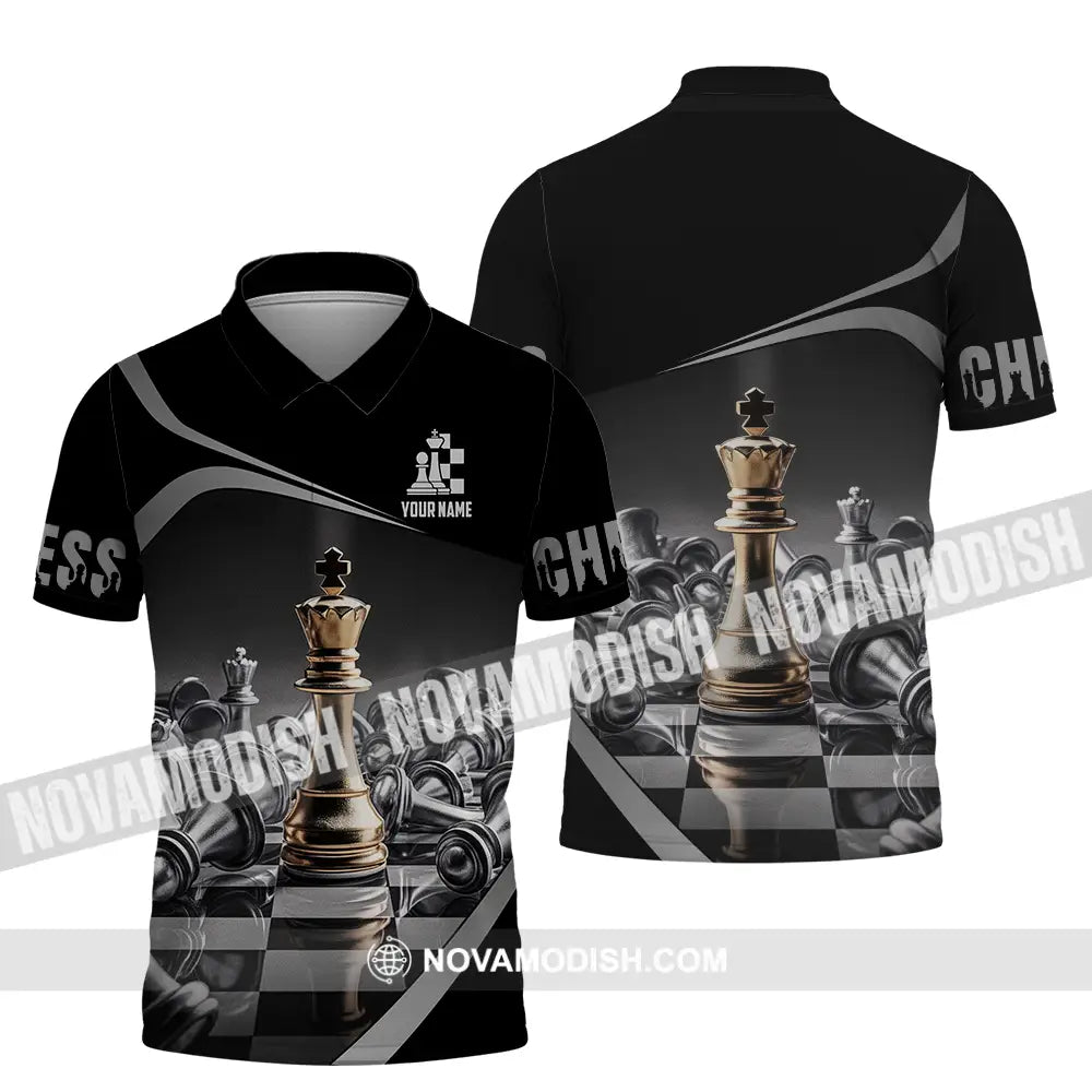 Unisex Shirt - Custom Text Shirt Chess Polo Shirt / S T-shirt