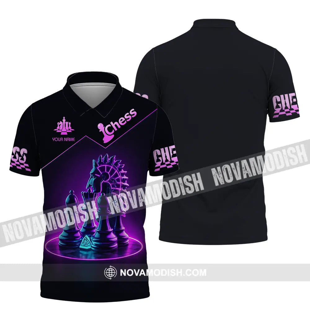 Unisex Shirt - Custom Text Shirt Chess Polo Shirt / S T-shirt