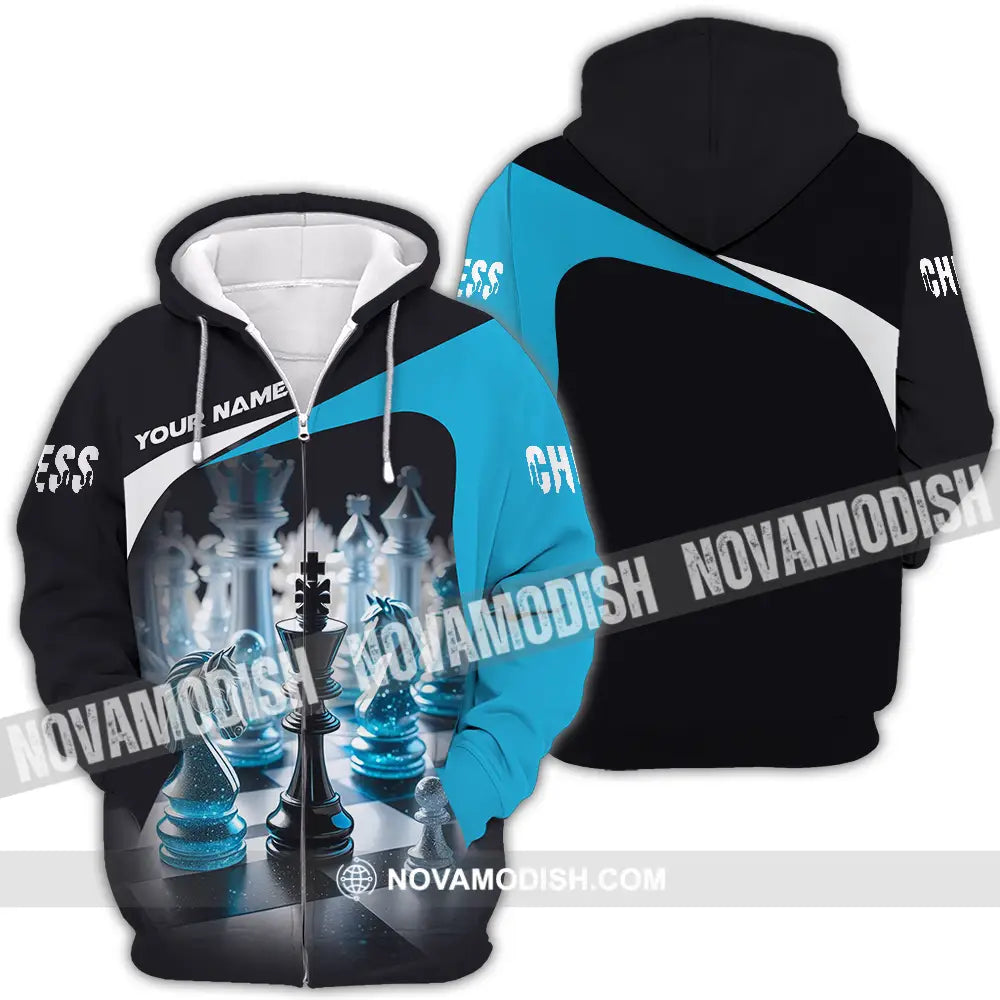 Unisex Shirt - Custom Text Shirt Chess Zipper Hoodie / S T-shirt