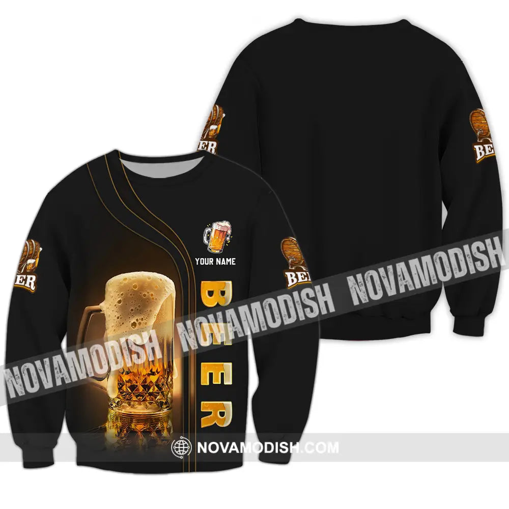 Unisex Shirt - Custom Text Shirt Chill With Beer Long Sleeve / S T-shirt