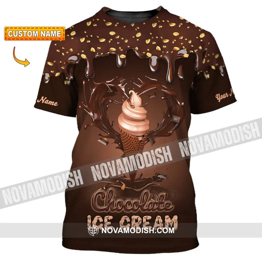 Unisex Shirt - Custom Text Chocolate Ice Cream T-Shirt