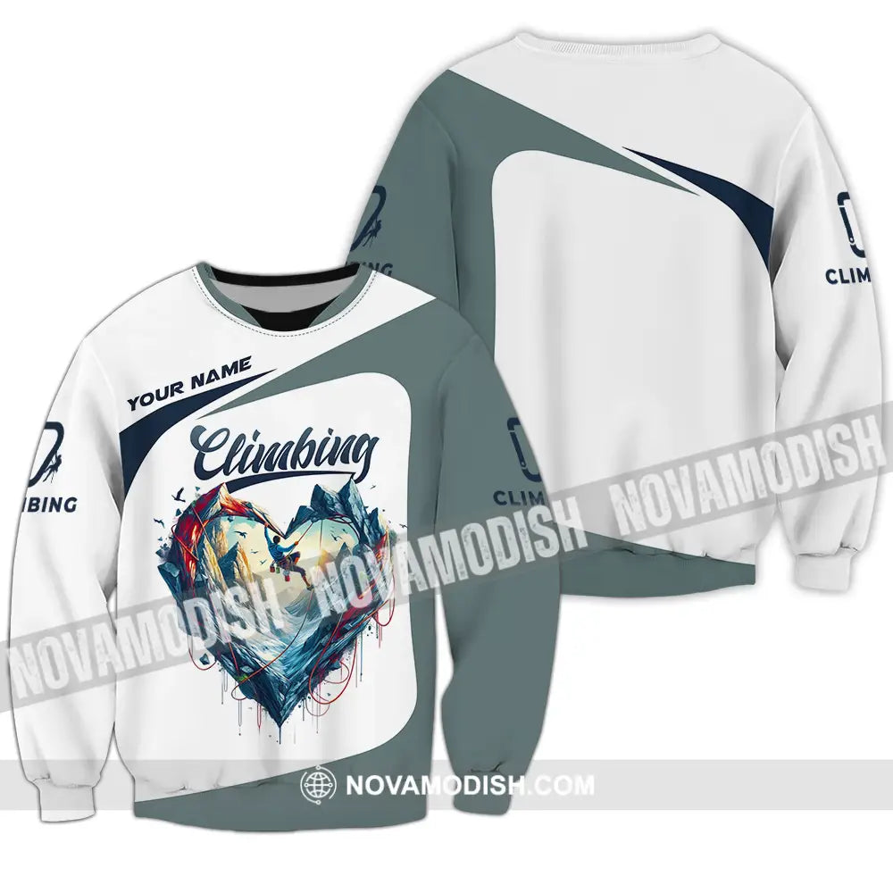 Unisex Shirt - Custom Text Shirt Climbing Heart Long Sleeve / S T-shirt