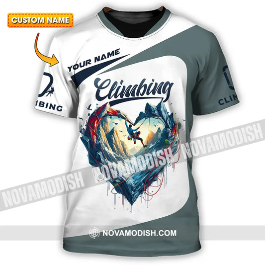 Unisex Shirt - Custom Text Shirt Climbing Heart T-shirt
