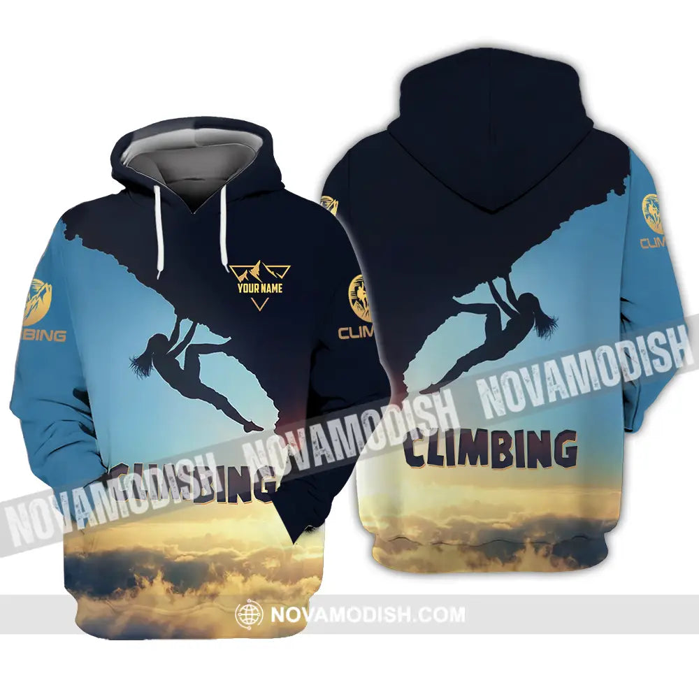 Unisex Shirt - Custom Text Shirt Climbing Hoodie / S T-shirt