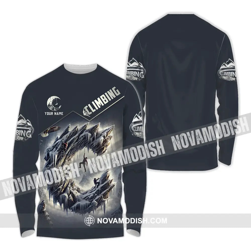 Unisex Shirt - Custom Text Shirt Climbing Long Sleeve Shirt / S T-shirt