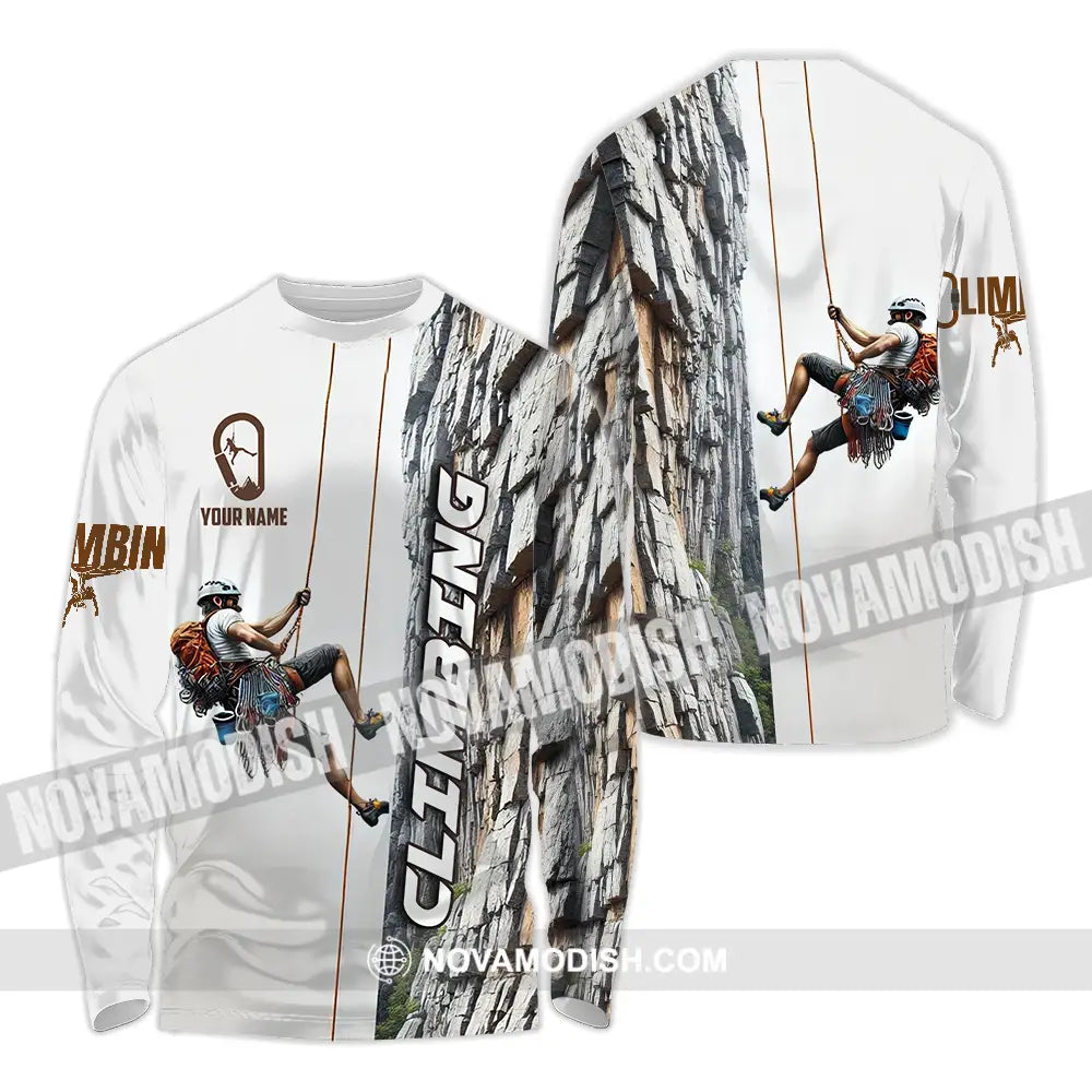 Unisex Shirt - Custom Text Shirt Climbing Long Sleeve Shirt / S T-shirt
