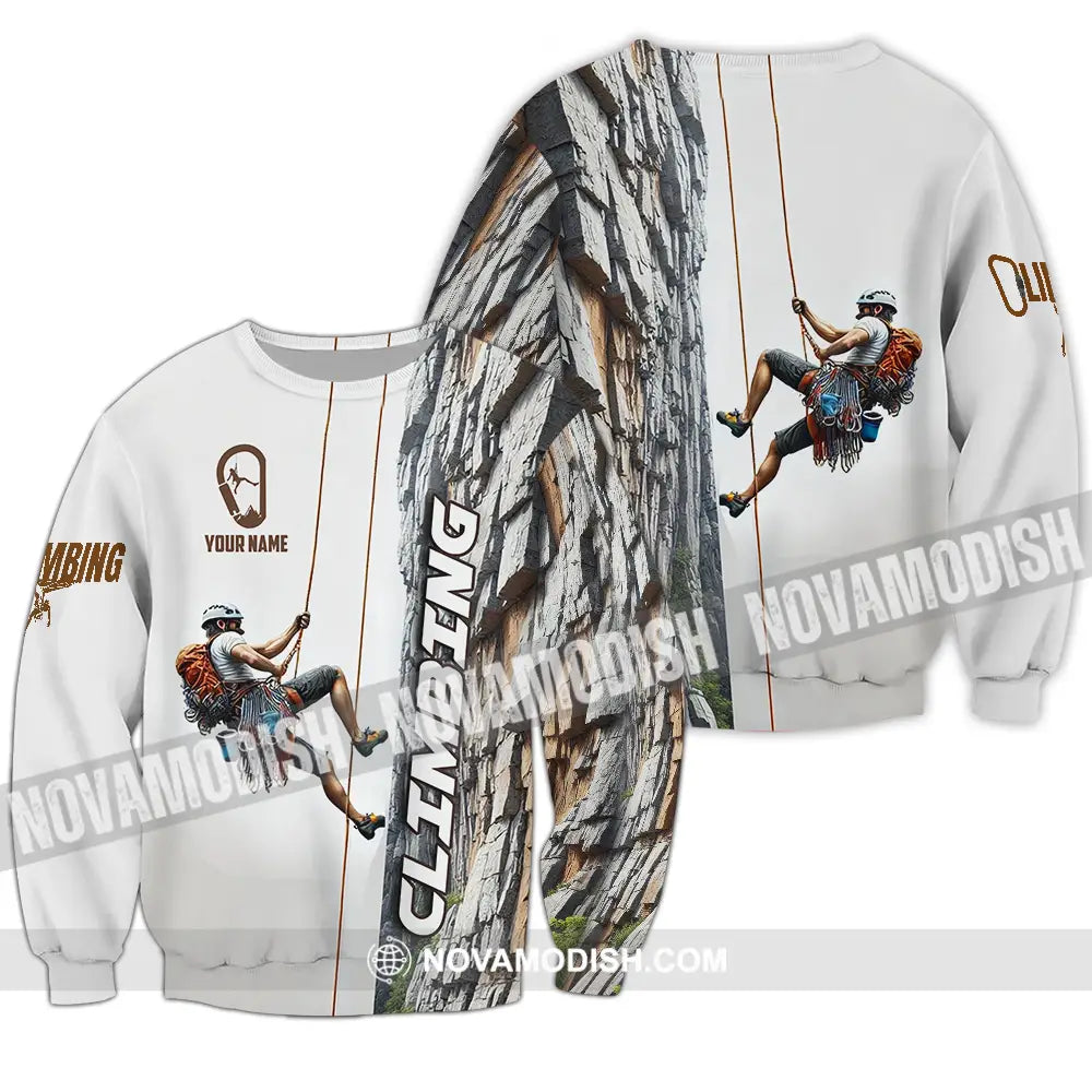 Unisex Shirt - Custom Text Shirt Climbing Long Sleeve / S T-shirt