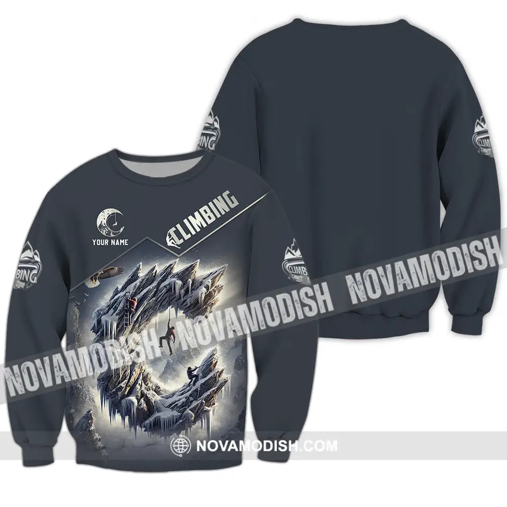 Unisex Shirt - Custom Text Shirt Climbing Long Sleeve / S T-shirt