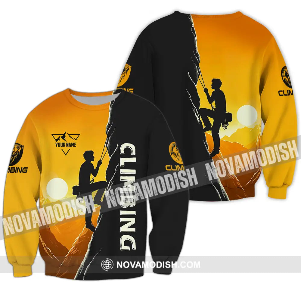 Unisex Shirt - Custom Text Shirt Climbing Long Sleeve / S T-shirt