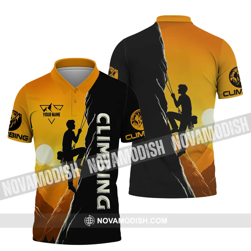 Unisex Shirt - Custom Text Shirt Climbing Polo Shirt / S T-shirt