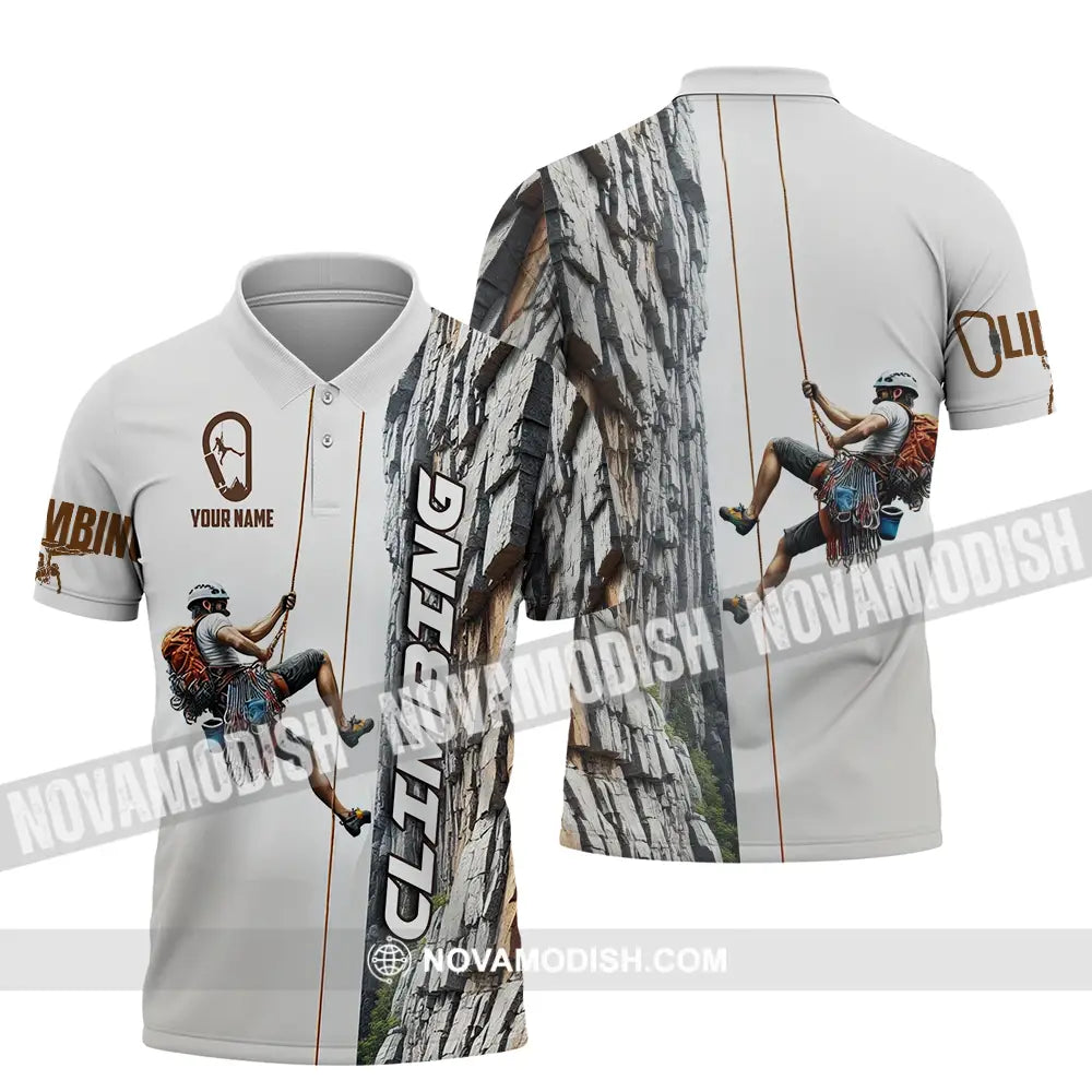 Unisex Shirt - Custom Text Shirt Climbing Polo Shirt / S T-shirt