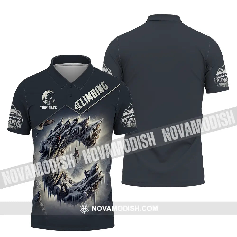 Unisex Shirt - Custom Text Shirt Climbing Polo Shirt / S T-shirt