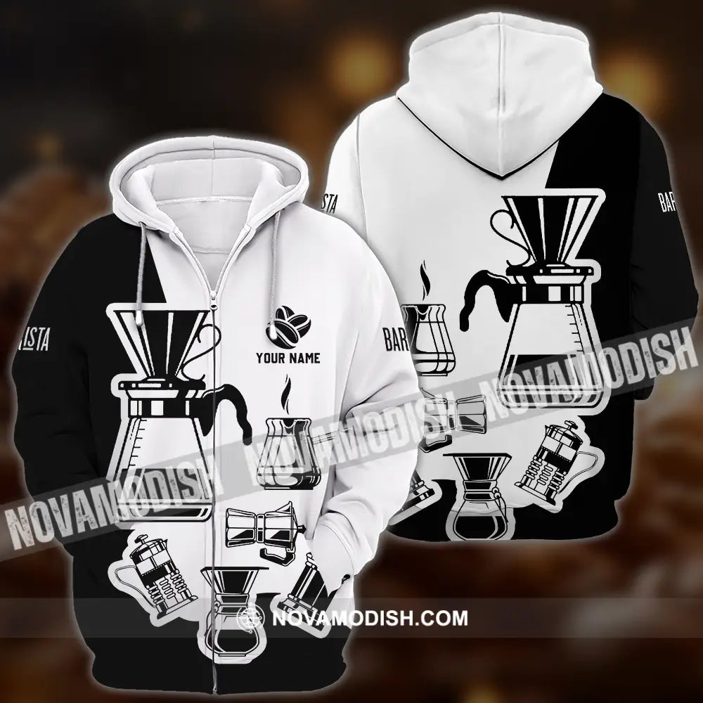 Unisex Shirt - Custom Text Shirt Coffee Shirt Zipper Hoodie / S T-shirt