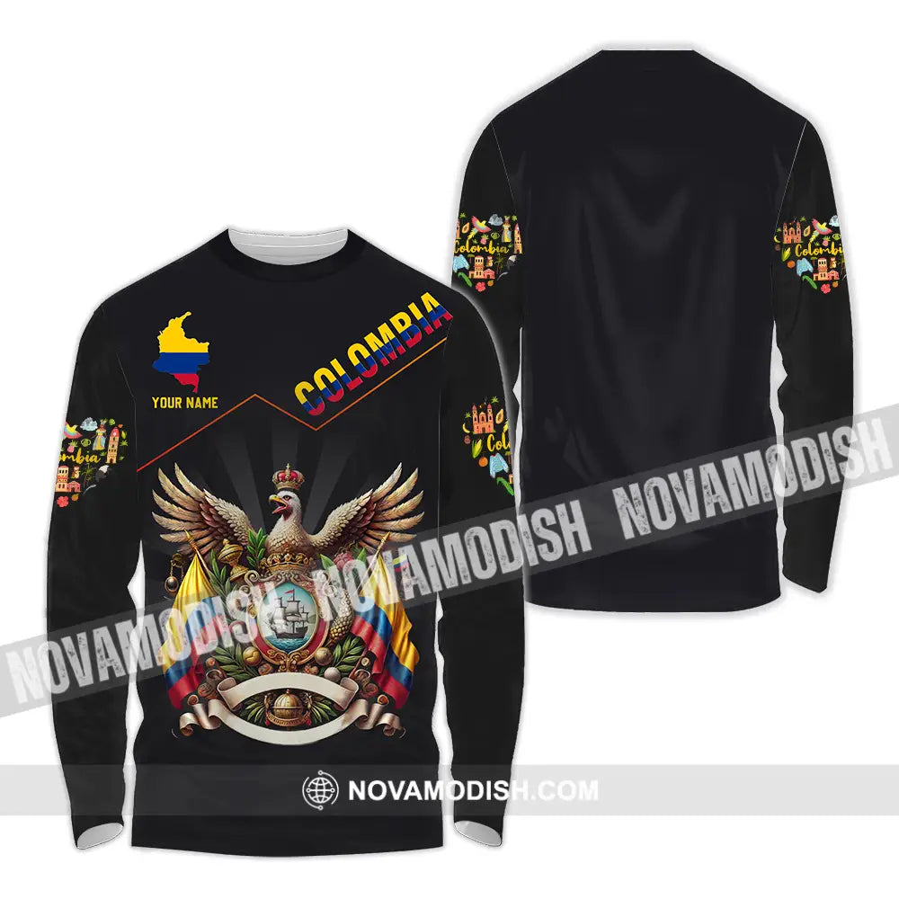 Unisex Shirt - Custom Text Shirt Colombia Long Sleeve Shirt / S T-shirt