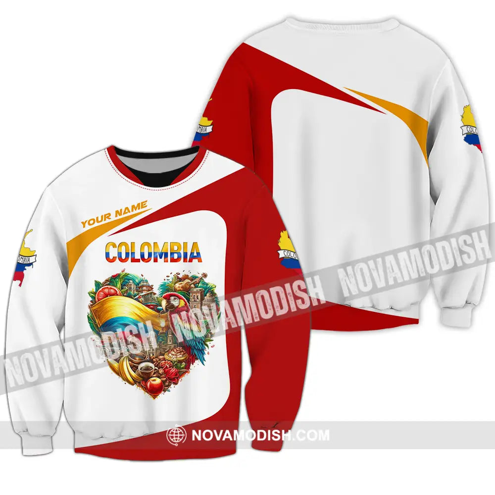 Unisex Shirt - Custom Text Shirt Colombia Long Sleeve / S T-shirt
